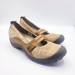 Merrell Plaza Bandeau Tan J46116 Suede Mary Jane Shoes Women's Size 9